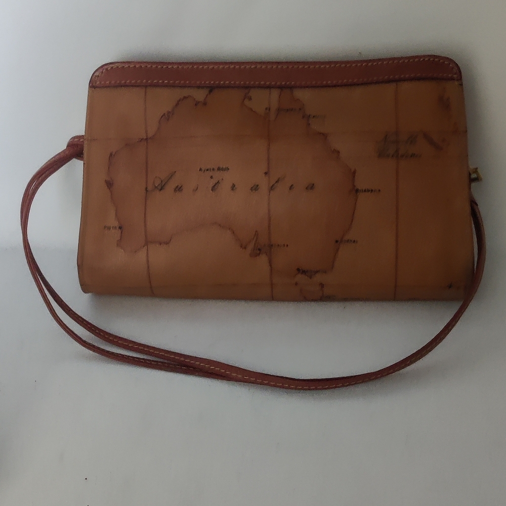 Alviero Martini purse handbag GEO MAP Australia 1a Classe leather trim